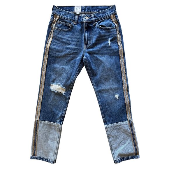 GAP‎ Denim Jeans Women's Size 28 in Blue, Patchwork /d1 - Picture 1 of 6